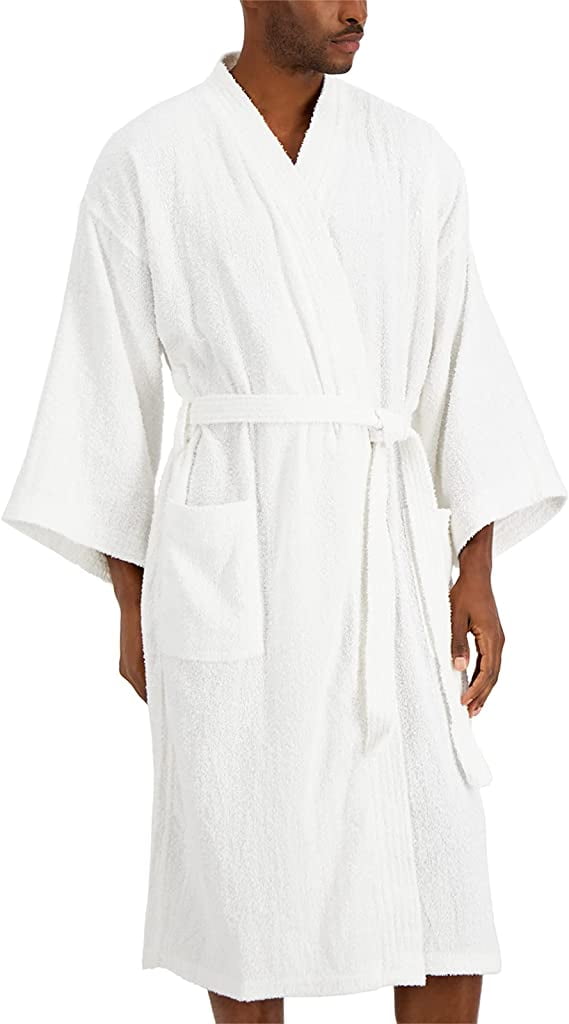 Hanes Men's White Terry Cloth Robe, One Size