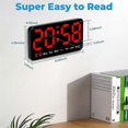 thumbnail image 4 of Digital Wall Clock, 9Inch LED Digital Clock Display with 12/24H, Big Digits,Small Silent Wall Clock (Red), 4 of 5