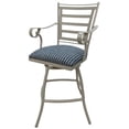 thumbnail image 3 of Outdoor Patio Swivel Bar Stool 30" Seat - Jenna - Blue Fabric - Beige Frame, 3 of 5