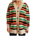 thumbnail image 2 of LOVZFMLL Cardigan pour Femmes, Chandail Rayé, Veste Cardigan à Boutons, 2 of 4