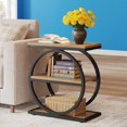 thumbnail image 4 of HUJHKIO Industrial Narrow End Table, 3-Tier Shelf Storage Stand for Living Room, Sofa Couch, Bedroom Nightstand & Outdoor, Wood & Metal Small Side Table, 4 of 6