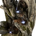 thumbnail image 4 of Alpine Corporation WIN786 40" Tall 4-Tier Rainforest Tree Trunk Waterfall Fountain with LED Lights, Outdoor Patio and Garden Decor, 4 of 11