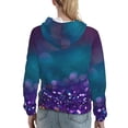 thumbnail image 7 of Honeii Purple and Green Glitter Pattern Womens Oversized Hoodies Long Sleeve Sweatshirts Pullover Fall Outfits with Pocket-Small, 7 of 7