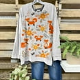thumbnail image 2 of CEHVOM Femmes Rétro Imprimé en Vrac O-Cou Manches Longues Pull Sweat Surdimensionné, 2 of 4