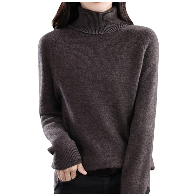 Liquidation! Lisingtool Chandail à Col Roulé d'Automne pour Femmes, Ample, Grande Taille, Épais, Tricoté, Chandail, Chemise de Base
