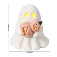 thumbnail image 3 of Cute Spooky LED Ghost Ornament, Glowing Ceramic Statue, Multi-scene Tabletop Decor, Fall Seasonal Craft for Mantel Shelf Halloween Decoration, 3 of 7