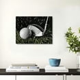 thumbnail image 2 of Acheng Black and White Golf Ball Sport Canvas Print Poster Wall Art Picture Canvas Painting for Gym Room Wall Decor Ready to Hang 16x12inch, 2 of 6