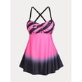 thumbnail image 1 of Tankini de Crisscross Color Ombre Rosegal Camisetas tallas grandes, 1 of 5