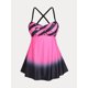 thumbnail image 1 of Tankini de Crisscross Color Ombre Rosegal Camisetas tallas grandes, 1 of 5