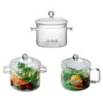 thumbnail image 2 of serony pot en Verre Résistant à la Chaleur Batterie de Cuisine Artisanale en Verre pot pour Cuisinière - pour Thé Poignée Simple 1500 ml, 2 of 6