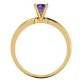 thumbnail image 4 of 0.5 ct Round Cut Natural Amethyst Solitaire Engagement Ring for Women in 14K Yellow Gold, 4 of 5