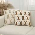 thumbnail image 2 of PEIBang Easter Pillow Covers,3D Embroidered Bunny Throw Pillow Cases Velvet Spring Cushion Case for Home Sofa Car Decoration, 2 of 6