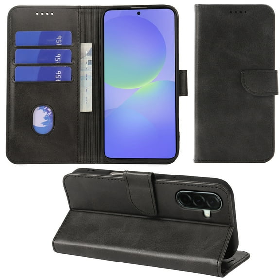 VIESUP for Samsung Galaxy A36 / A56 5G Black Wallet Case with Credit Card Holder,PU Leather Magnetic Protective Phone Case