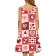 thumbnail image 3 of Renewold Buffalo Grid Womens Summer Dress Tank Top Casual Sleeveless Midi Dresses Size L Love Valentine's Day Round Neck Elastic Waist Elegant Dress, 3 of 6