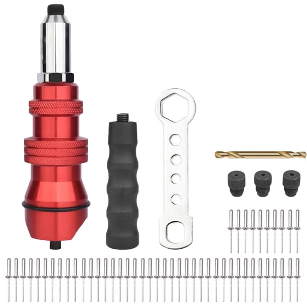 Adaptador de remachadora de taladro Inserto automático Herramienta de tuerca de inserción roscada Herramientas eléctricas de Adaptador de pistola 1 juego y tuerca de taladro. CUTICAT accesorio de taladro de remache