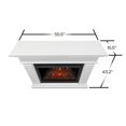 thumbnail image 3 of Pemberly Row Contemporary Wood Grand Electric Fireplace in White, 3 of 7
