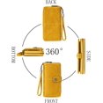 thumbnail image 5 of ZHAOCHENG Cartera de mujer de piel con gran capacidad, tarjetero, cremallera, color naranja, 5 of 5