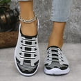 thumbnail image 2 of Black Women Slip-On Shoes Round Toe Closed Toe Flying Mesh Breathable Thick Sole Comfortable Casual, 2 of 9