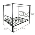 thumbnail image 4 of Leumius Metal Canopy Bed Frame,Platform Bed Frame Queen with X Shaped Frame Queen Black, 4 of 6