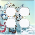 thumbnail image 3 of Metal Light Switch Plate Cover Snowmen Snowball Fight SNO003, 3 of 14