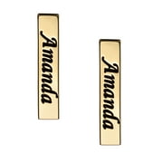 Personalized Women's Sterling Silver or Gold over Sterling Engraved Name Bar Earrings