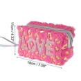 thumbnail image 3 of 1 Pc Bolsa de Maquillaje LOVE de Lentejuelas de Leopardo para Mujeres para Viajes, Vacaciones, Camping, Rosa Rojo de Piel, 3 of 3