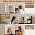thumbnail image 3 of 32" Makeup Vanity Desk with Mirror and Lights, 3 Lighting Colors, 5 Storage Shelves & Large Drawer, Black Vanity Set for Bedroom, Girls and Women, 3 of 9