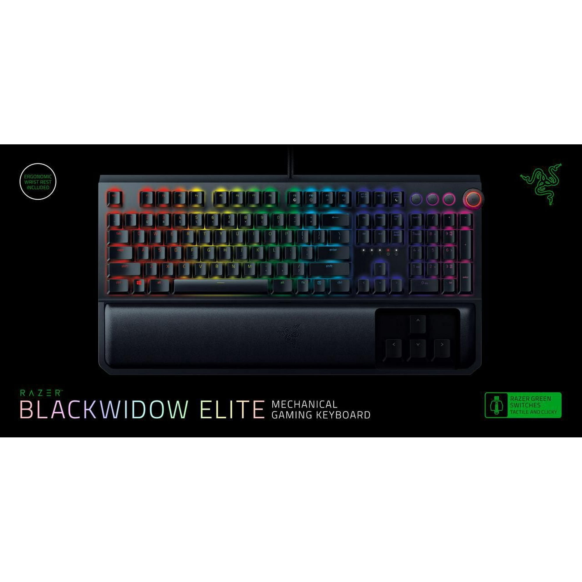 Razer BlackWidow Elite - Gaming Clavier avec fil, USB, Mécanique clavier - Noir