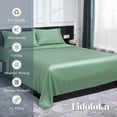 thumbnail image 6 of Lidoloka Luxury Bamboo Bed Sheets Set King 4 Pcs for Adult,Soft&Cool,16" Deep Pocket,Green, 6 of 6