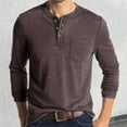 thumbnail image 2 of Mens T-Shirts Henley Shirts for Men Long Sleeve Pocket Buttons Neck Slim Fit Shirts for Men, 2 of 7