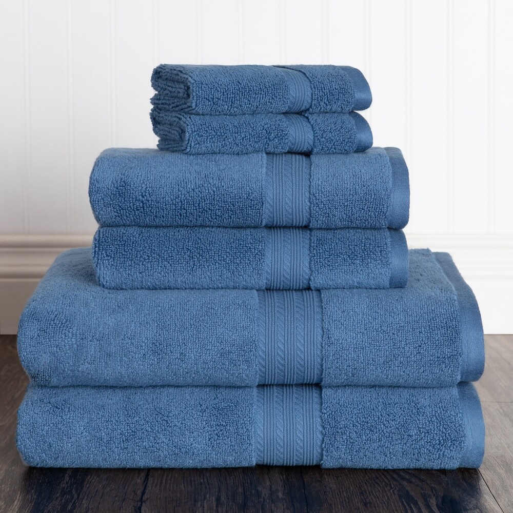 Estella Zero Twist 6 Piece Bath Towel Set in Sonoma Blue