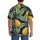 thumbnail image 3 of Balery Citrus Fruits Elegant Lemons Camisa Casual de Manga Corta con Botones para Hombre, Texturizada, Estilo Cubano, para Playa, Verano-X-Large, 3 of 5