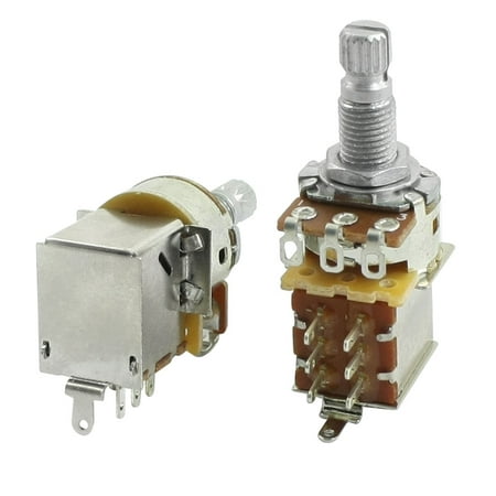 - Unique Bargains 2 Pieces Single Turn Linear Knurled Shaft Type B Potentiometer 500K Ohm for Guitar
