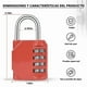 thumbnail image 3 of 2PCS red code lock, used for waterproof padlock of 4-position outdoor lockers, suitable for schools, gymnasiums, sports venues, fences, tool boxes, gates, boxes, outdoor and buckle storage., 3 of 5