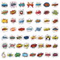 thumbnail image 4 of Pegatinas de vinilo impermeables con explosiones, palabras en inglés, 50 unidades, 4 of 4