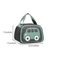 thumbnail image 3 of Lunch Bag for Women,Cute Car Printed Insulated Lunch Tote with Zipper & Handle | PU Leather Waterproof Lunch Box for Office Outdoor Picnic Camping and Study,Black, 3 of 7