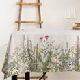 thumbnail image 5 of Vintage Wildflower Tablecloth 60 x 102 Inch Rectangle Retro Flower Plant Herb Table Cloth Washable Floral Table Cover for Seasonal Spring Sweet Home Kitchen Picnic Decoration Supplies, 5 of 6