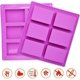 thumbnail image 4 of Soap Silicone Mold 6 Rectangular Soap Mold, 2pcs Rectangle Diy Soap Molds, Cake Jelly Ice Cake Chocolate Silicone Molds, Purple Muffin Cupcake Sweet B, 4 of 5