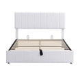 thumbnail image 5 of Harper & Bright Designs Queen Size Platform Bed with Hydraulic Storage System, Linen Upholstered Wooden Bed Frame for Bedroom, White, 5 of 14