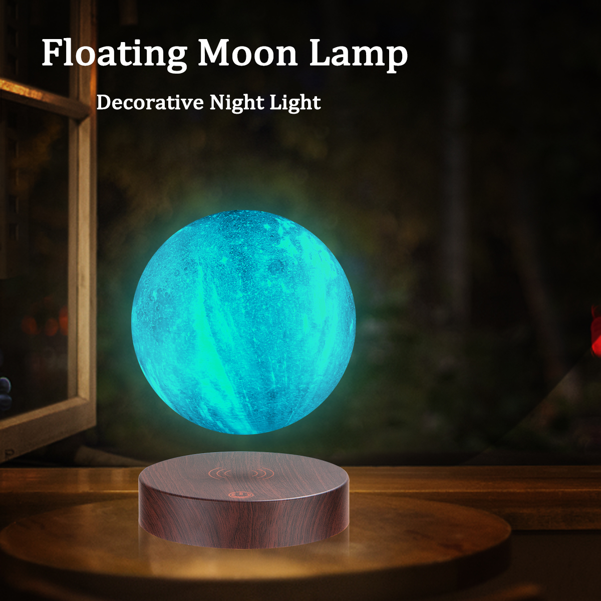 VGAzer 6" Magnetic Levitating Moon Lamp - 16 Colors, 20 Light Modes, 3D Printed, Floating Night Light & Decor