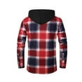 thumbnail image 4 of Wutalume Men's Flannel Button-Up Jacket with Plaid Design, Fleece Lined for Warmth, Chest Pockets for Storage, Casual and Stylish for Daily, Work and Weekend Wear,Red L, 4 of 5