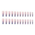 thumbnail image 2 of Fofosbeauty 24pcs Press on False Nails Tips, Coffin Fake Nails, Coffin Blue Flames Pink, 2 of 7