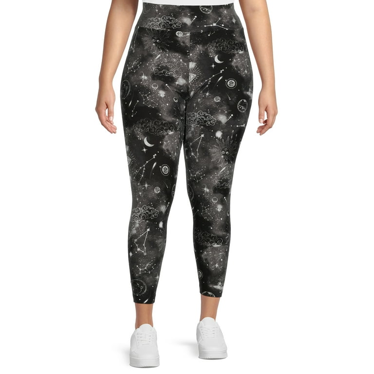 No Boundaries Juniors High Rise Ankle Sueded Leggings (Multi-80s Print,  Large (11-13)) at  Women's Clothing store