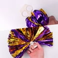 thumbnail image 2 of Youkk 4piece Brightly Colored Cheerleading Pom Poms For Cheerleaders Stand Out On Field Comfortable green mixed silver, 2 of 6