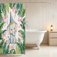 thumbnail image 3 of Erosebridal Baby Elephant Shower Curtain 72Wx84L for Girls, Tropical Leaves Waterproof Bathroom Shower Curtain, 3 of 5