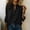 Black, variant on Women's Minimalist V-Neck Cotton Shirt Top V Neck Tunic Shirts Loose Curved Hem Blouses Dressy Casual