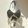 thumbnail image 2 of Xijirk Tank Tops Festival Dance Tube Top Sequined Sling Bra Wrap for Performance and Stage Wear Camisole Tops for Women,Black,One Size, 2 of 4