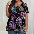 thumbnail image 2 of Pisexur Printemps Tops for Women 2025 Women Mode Été Imprimé Régulier Women Manches Courtes Col Rond Womens Tops Multicolore,4TG, 2 of 7
