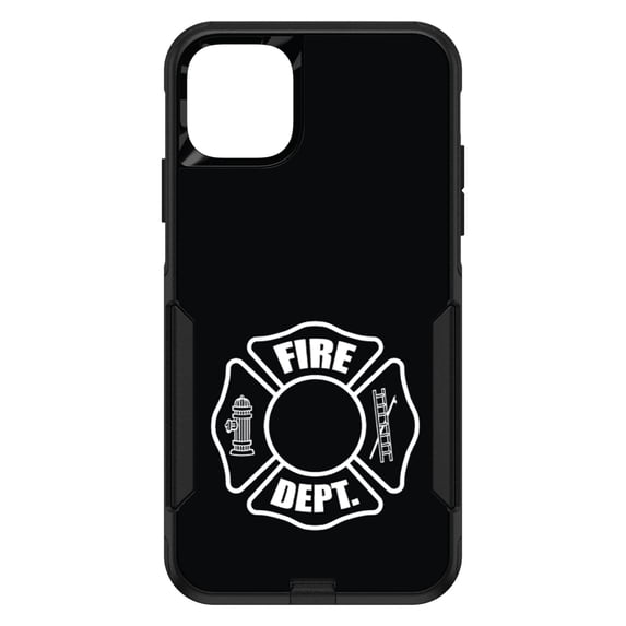 DistinctInk Custom SKIN / DECAL compatible with OtterBox Commuter for iPhone 11 Pro MAX (6.5" Screen) - White Fire Department Maltese Cross - Show Your Support for First Responders