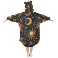 thumbnail image 2 of FORMRS Wearable Blanket Hoodie with Sleeves for Kids Cozy Flannel Sweatshirt, Sun Moon and Stars Pattern, 2 of 7